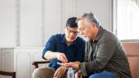 Individual providing medication for older patient